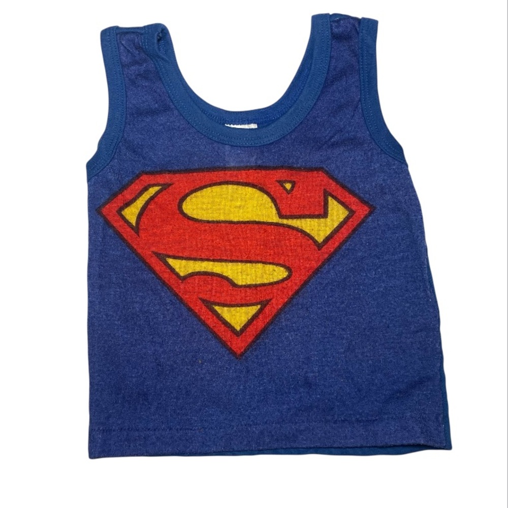 Vintage Rob Roy DC Comics Superman 1944 Kids Blue Tank Top / Youth Small / 6-8